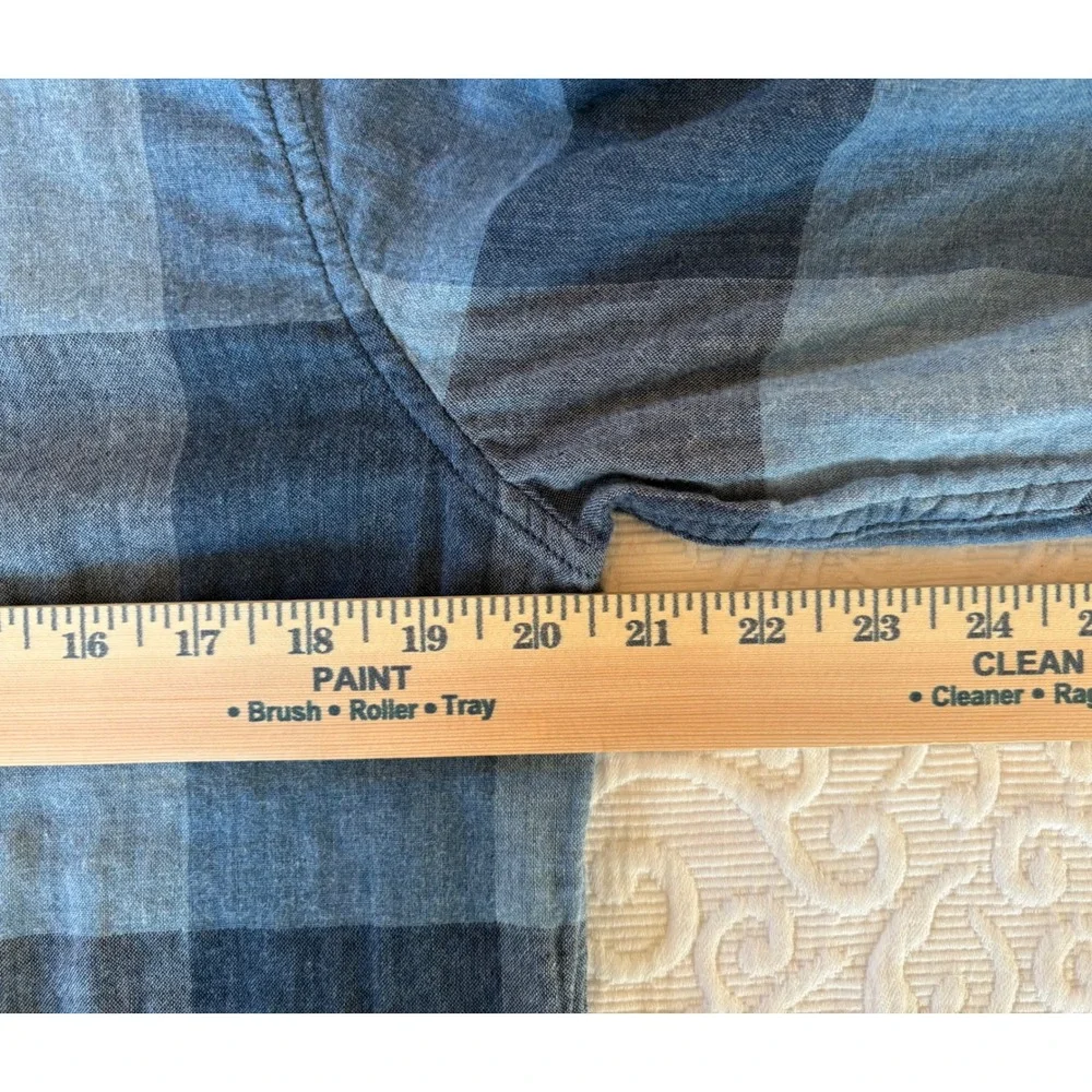 Banana Republic Mens Slim Fit, Medium, Blue Plaid Woven‎ Button Down Shirt